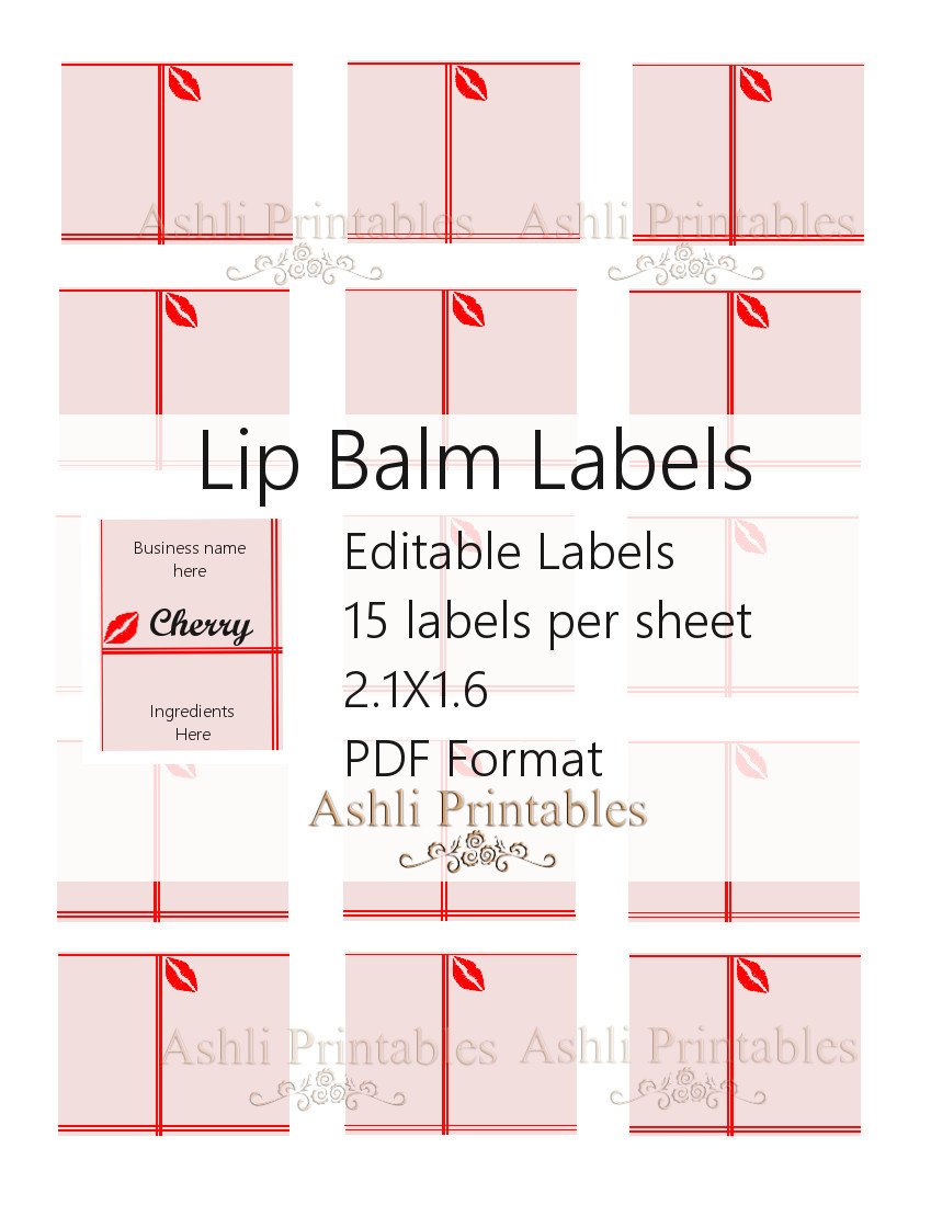 Lip Balm Label Template Avery Lip Balm Labels