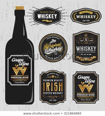 Liquor Bottle Labels Template Vintage Premium Whiskey Brands Label Design Stock Vector