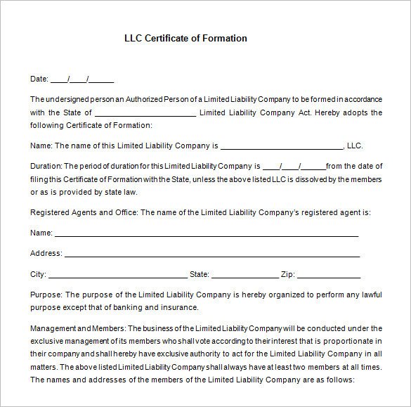 Llc Member Certificate Template 10 Membership Certificate Templates