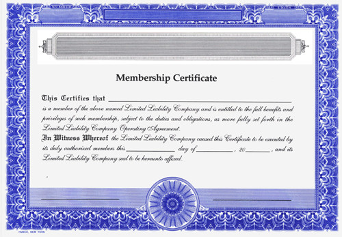 Llc Member Certificate Template Blank Certificates Limited Liability Pany Standard