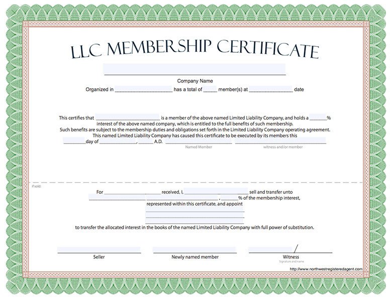 Llc Member Certificate Template Llc Membership Certificate Free Limited Liability