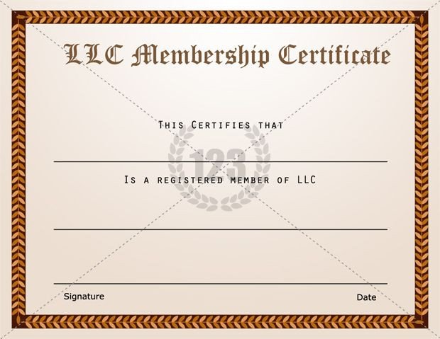 Llc Member Certificate Template Membership Certificate Templates Best Quality Llc Free