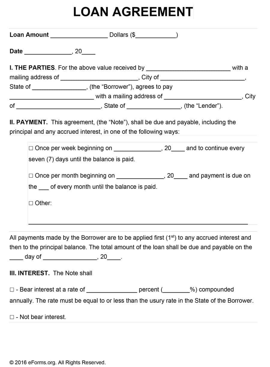 Loan Contract Template Word 40 Free Loan Agreement Templates [word &amp; Pdf] Template Lab