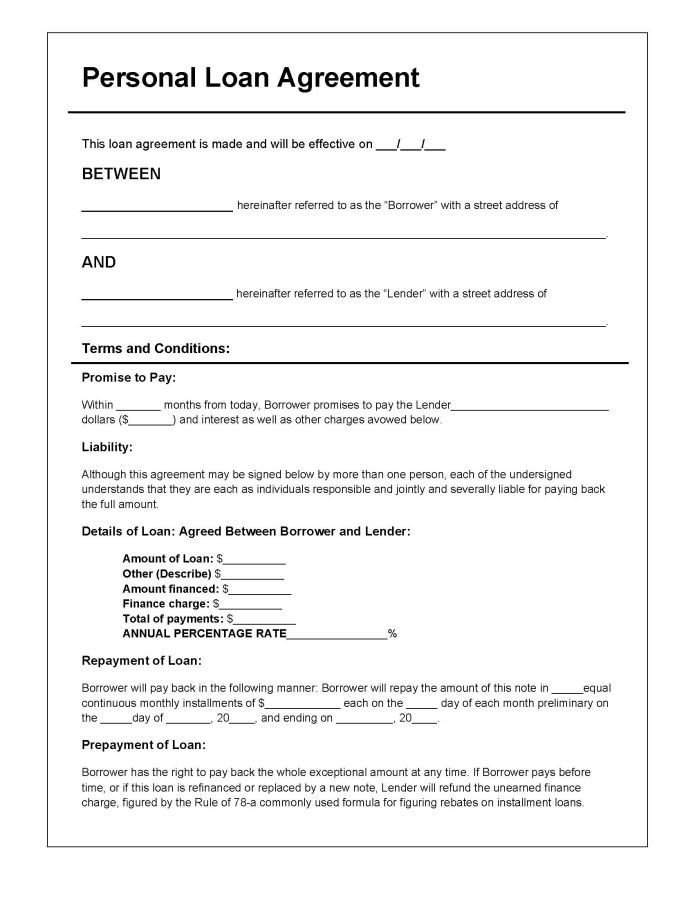 Loan Contract Template Word Download Personal Loan Agreement Template Pdf