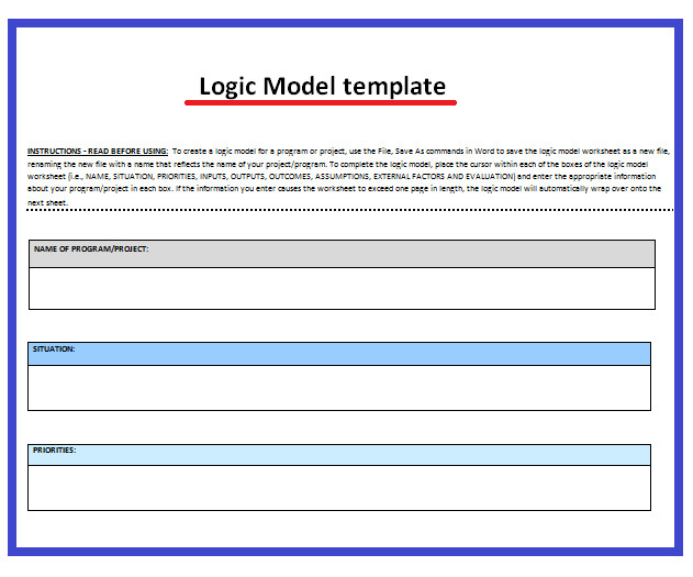 Logic Model Template Word 11 Logic Model Templates