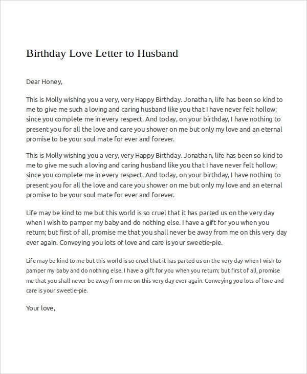 Love Letters for Husband Sample Love Letters to My Husband 7 Examples In Word Pdf