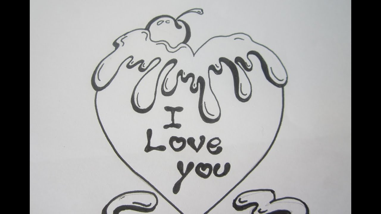 Love Pictures to Draw How to Draw A Valentine Heart with Chocolate Letters I