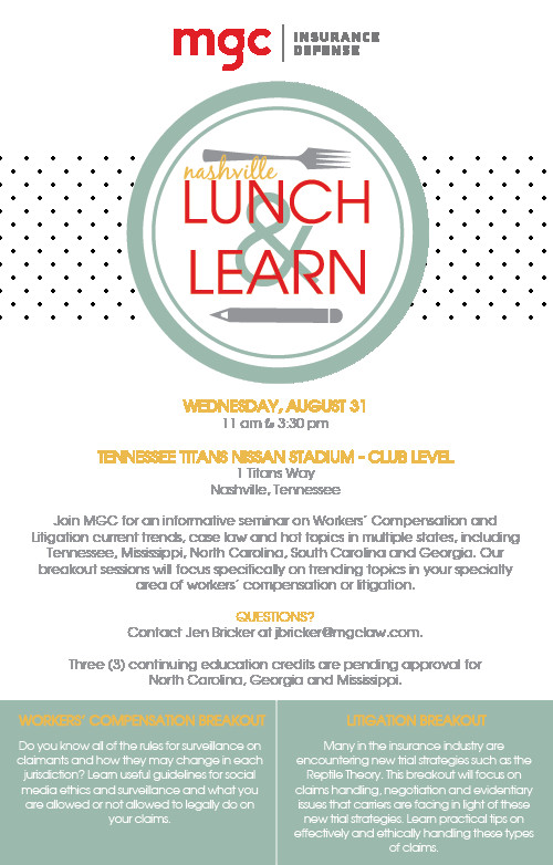 Lunch and Learn Invitations 2016 Nashville Lunch & Learn Mgc