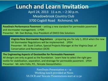 Lunch and Learn Invitations Gina Lunch &amp; Learn
