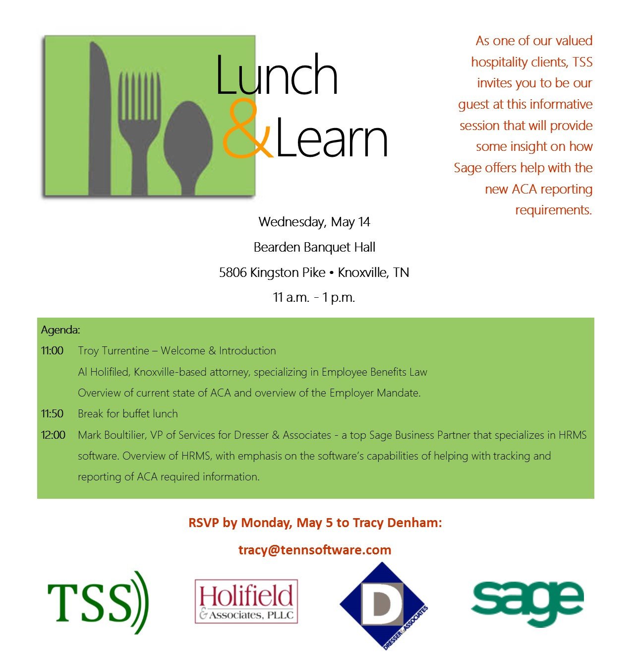 Lunch and Learn Invitations Hospitality Industry Lunch & Learn Aca Reporting – Tss