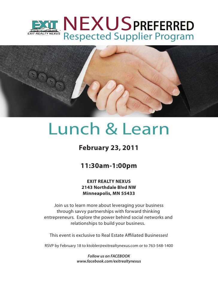 Lunch and Learn Invitations Nexus Preferred Feb 23rd Lunch and Learn Invite