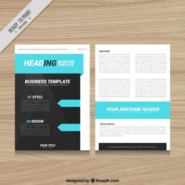 Magazine Layout Templates Free Download Magazine Template Design with Blue Elements Vector