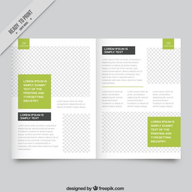 Magazine Layout Templates Free Download White Magazine Template with Green Parts Vector