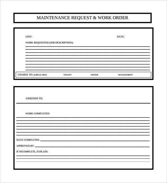 Maintenance Work order Template 16 Work order Templates Word Google Docs