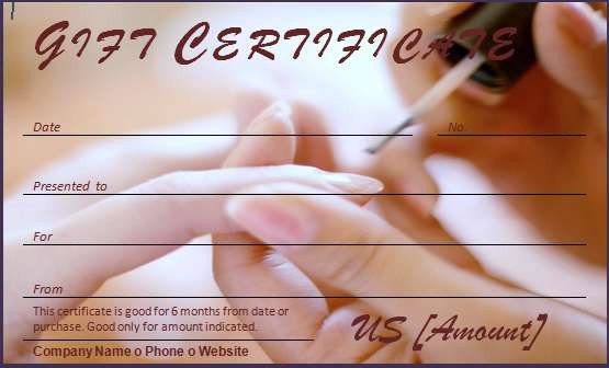 Mani Pedi Gift Certificate Template 40 Gift Certificates Templates for Any Occasion
