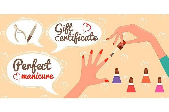 Mani Pedi Gift Certificate Template Gift Certificate Perfect Manicure Gift Voucher Design