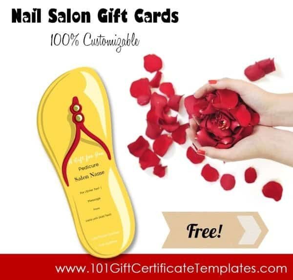 Mani Pedi Gift Certificate Template Nail Salon Gift Certificates