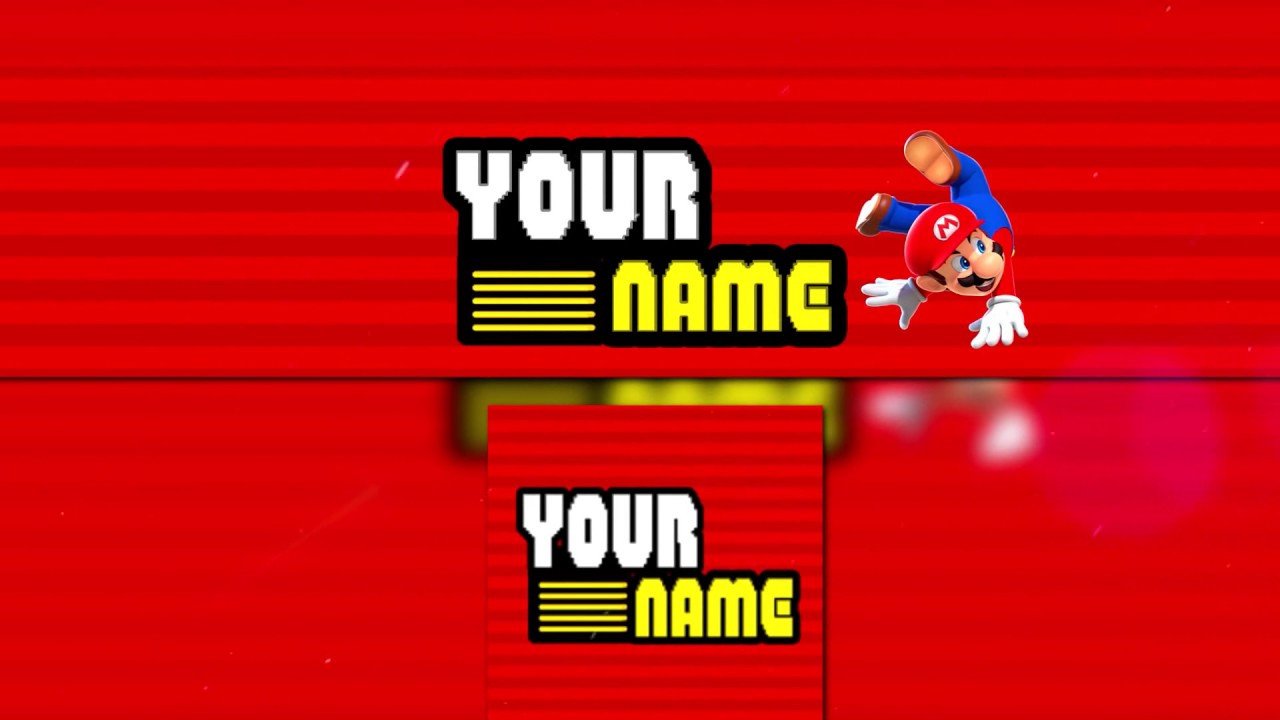 Mario Youtube Banner Free Super Mario Run Youtube Banner and Avatar Logo