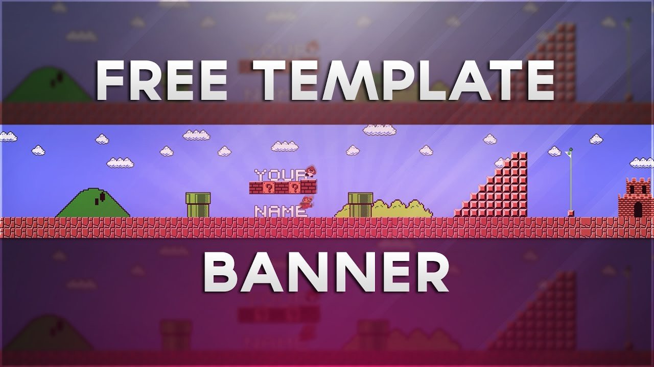 Mario Youtube Banner Free Super Mario Template Banner