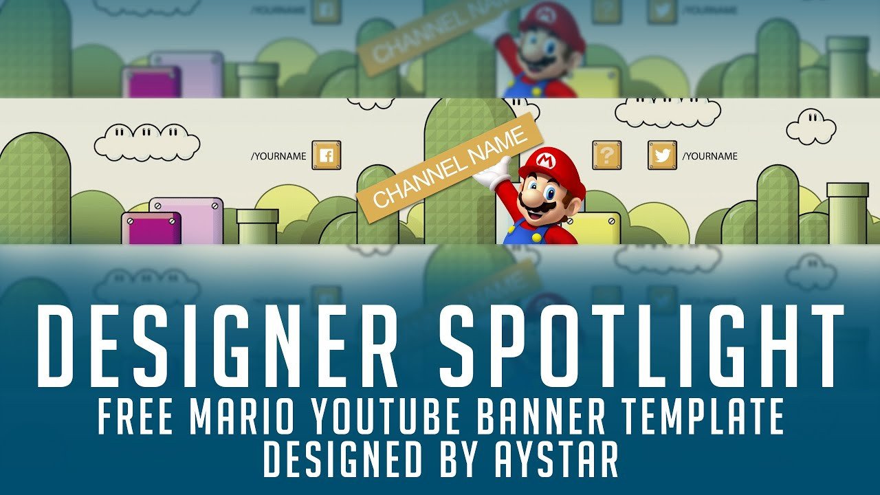 Mario Youtube Banner Free Youtube Banner Template Mario themed 2d Psd Free Mario Youtube Banner Free Youtube Banner Template Mario themed 2d Psd Free