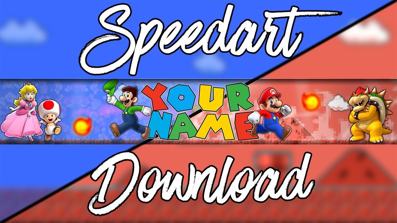 Mario Youtube Banner Mario Banner Speedart Download