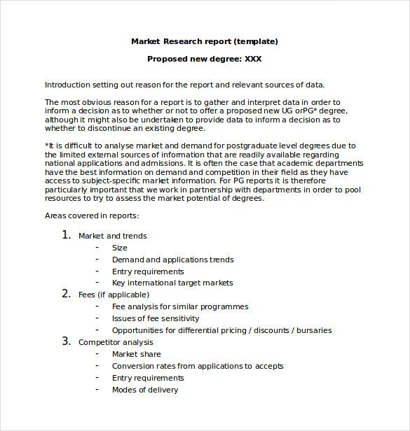 Market Research Report Template 26 Marketing Report Templates Word Pdf Pages Docs