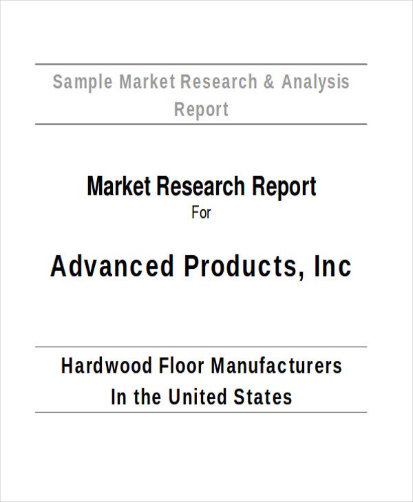 Market Research Report Template 41 Report format Samples