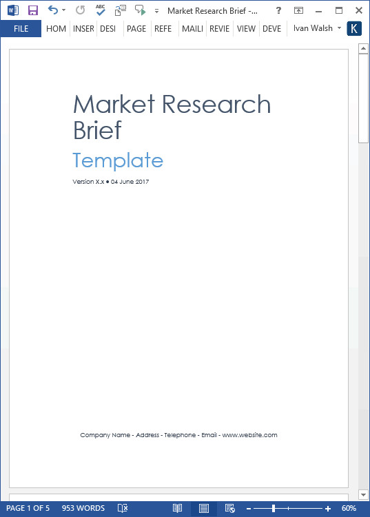 Market Research Report Template Market Research Templates 10 Word 2 Excel