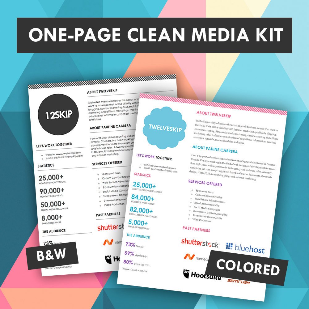 Marketing One Sheet Template Quick E Page Media Kit Template Press Kit Media Kit