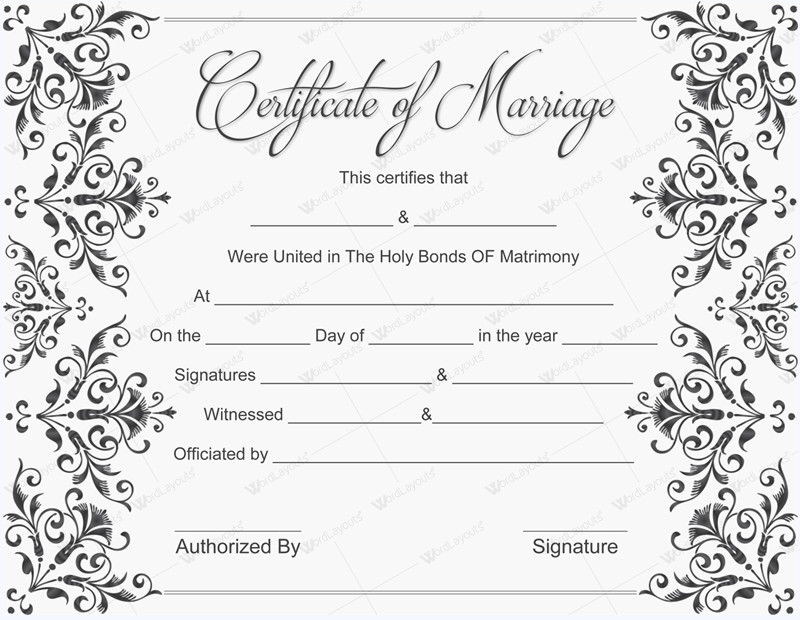 Marriage Certificate Template Microsoft Word 10 Beautiful Marriage Certificate Templates to Try This Season