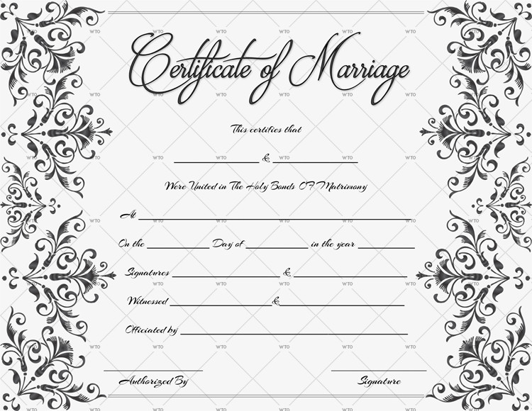 Marriage Certificate Template Microsoft Word 60 Marriage Certificate Templates for Microsoft Word