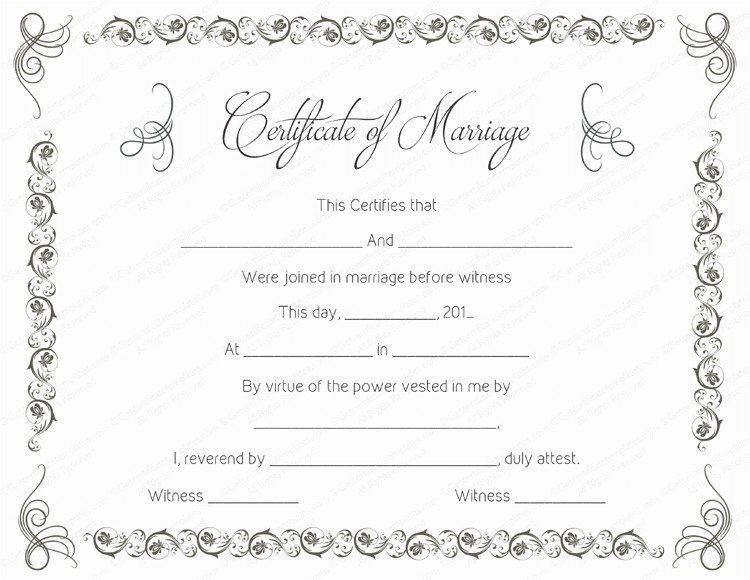Marriage Certificate Template Microsoft Word Printable Marriage Certificate Templates 10 Editable