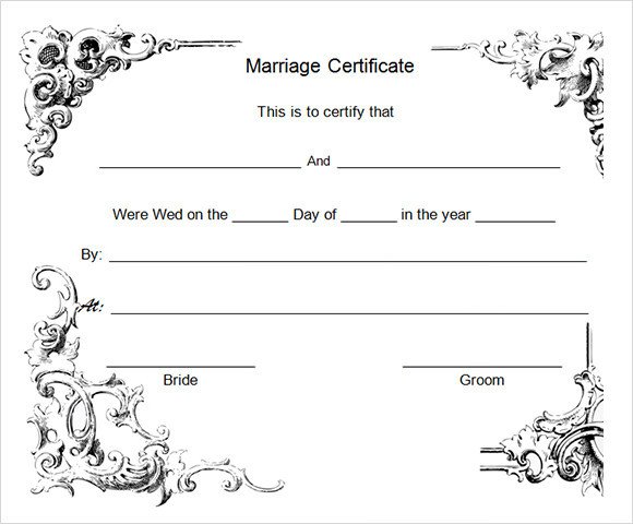 Marriage Certificate Template Microsoft Word Sample Marriage Certificate Template 18 Documents In