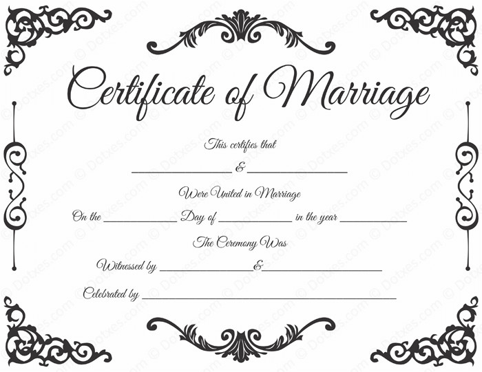 Marriage Certificate Template Microsoft Word Traditional Corner Marriage Certificate Template Dotxes