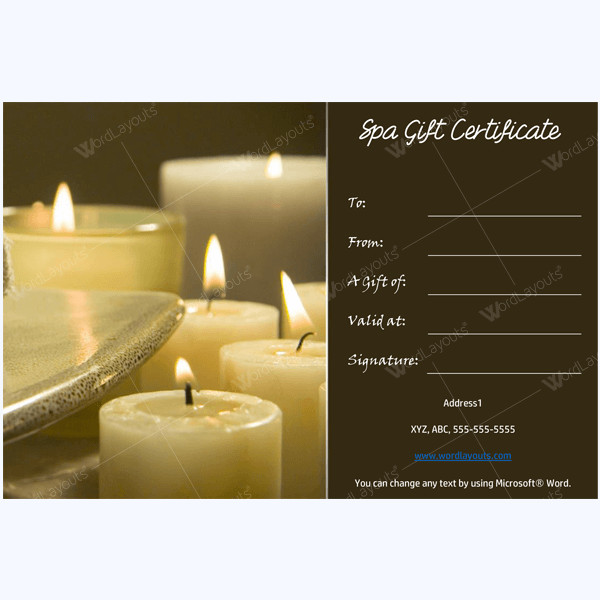 Massage Gift Certificate Template 50 Spa Gift Certificate Designs to Try This Season
