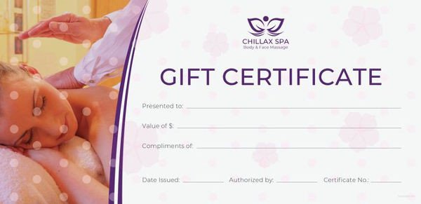 Massage Gift Certificate Template 7 Massage Gift Certificate Templates Free Sample