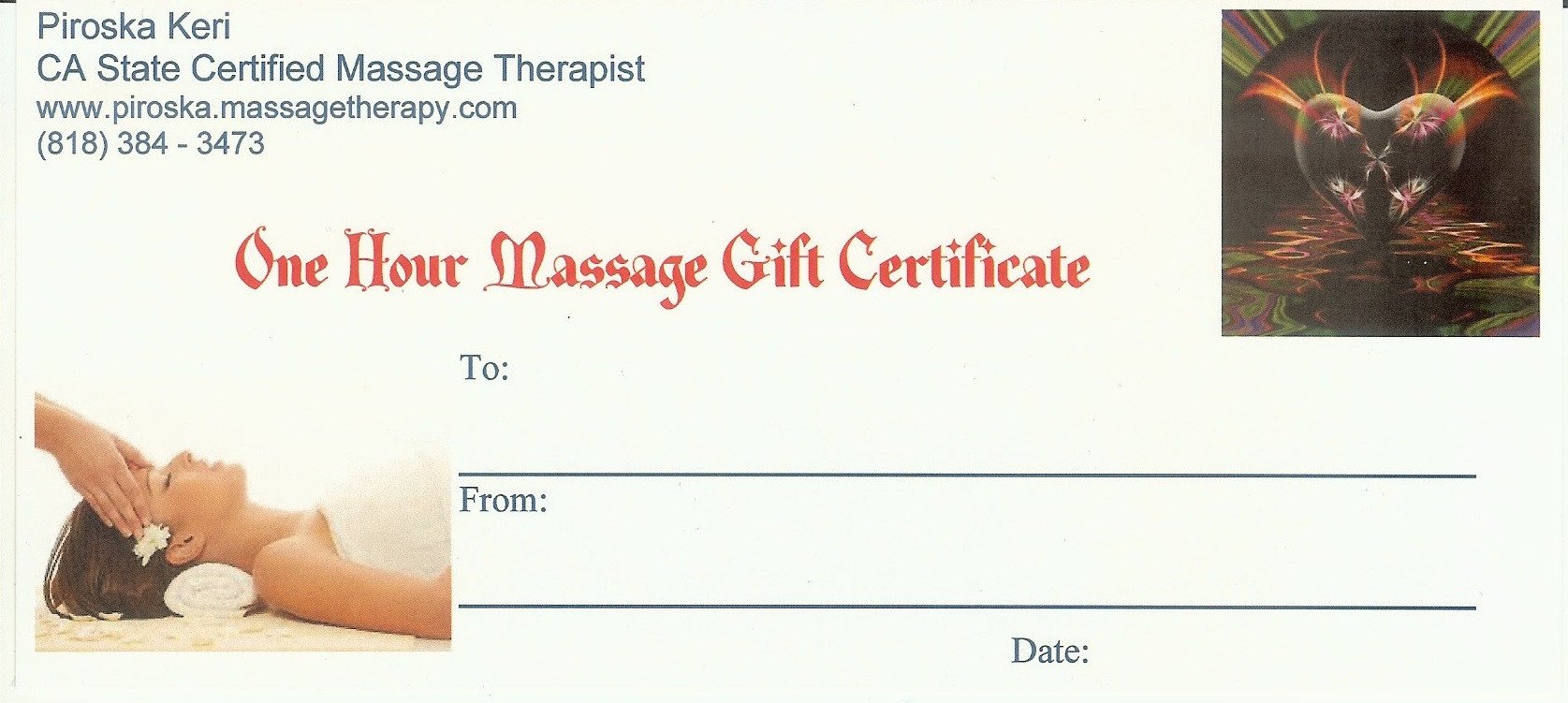 Massage Gift Certificate Template Buynow Paypal Credit Card