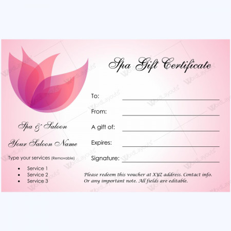 Massage Gift Certificate Template Gift Certificate 02 Word Layouts