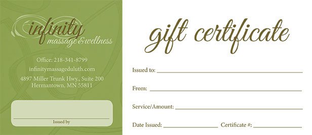 Massage Gift Certificate Template Gift Certificates
