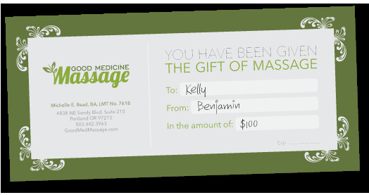 Massage Gift Certificate Template Gift Certificates