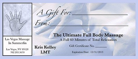 Massage Gift Certificate Template Las Vegas Massage Gift Certificates