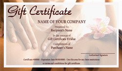 Massage Gift Certificate Template Printable Massage Gift Certificates