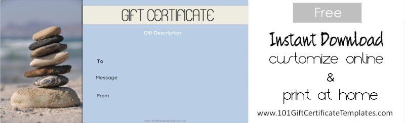 Massage Gift Certificate Template Spa Gift Certificates