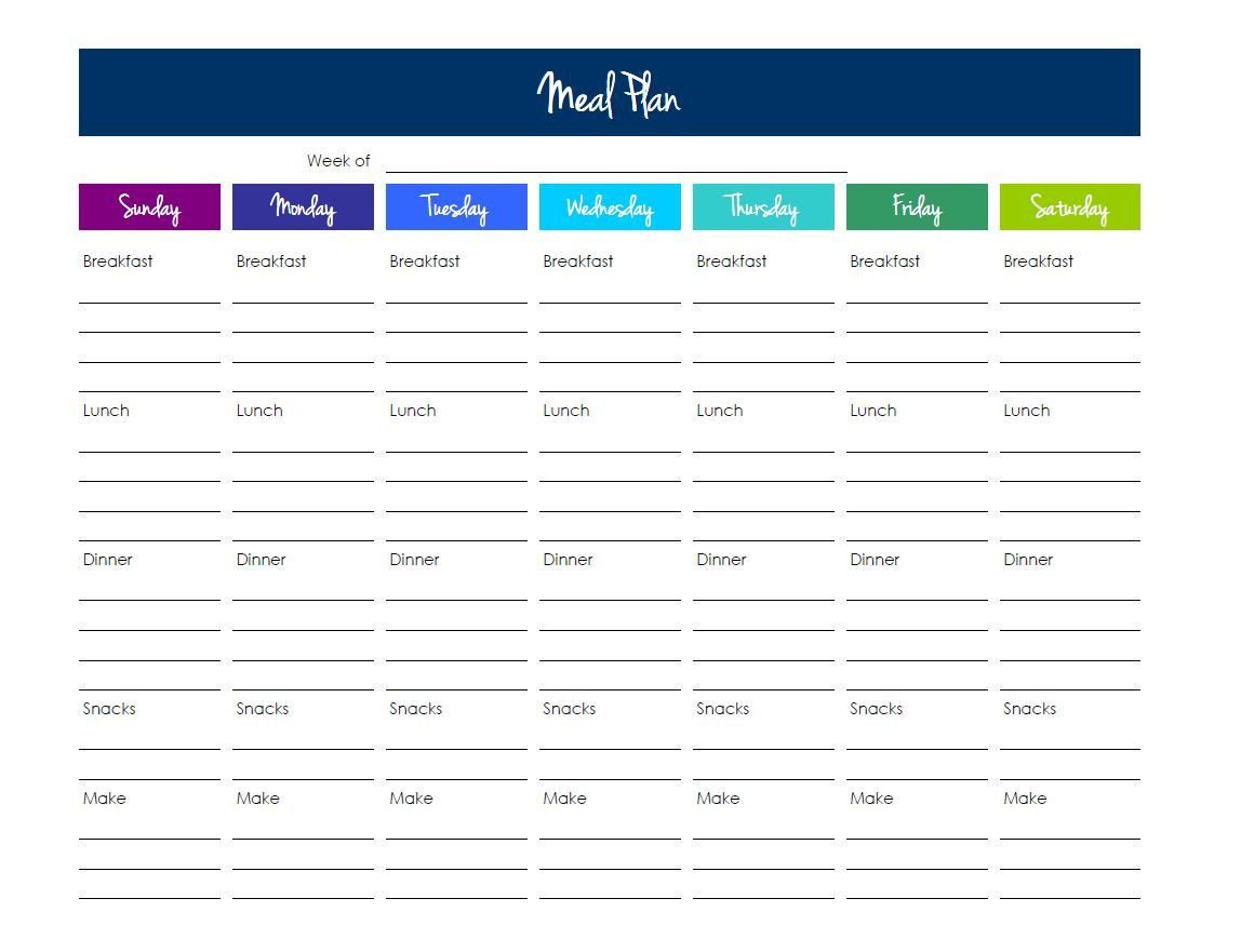 Meal Plan Excel Template Grocery List Template Excel