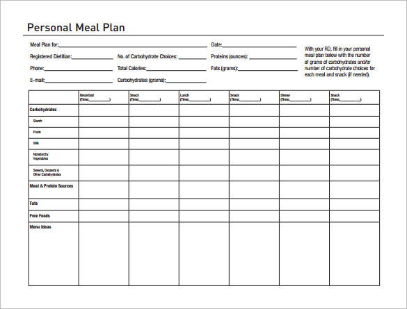 Meal Plan Template Excel 15 Meal Planning Templates Word Excel Pdf