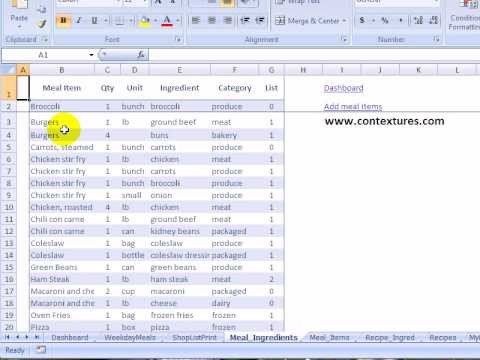 Meal Plan Template Excel Get organized with Excel Weekly Meal Planner
