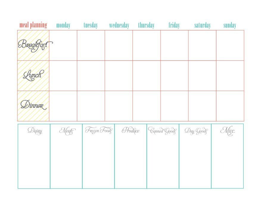 Meal Plan Template Free 40 Weekly Meal Planning Templates Template Lab