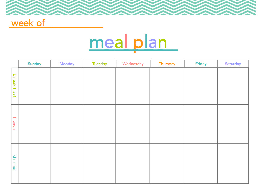 Meal Plan Template Free Free Meal Plan Printable All Things Mamma