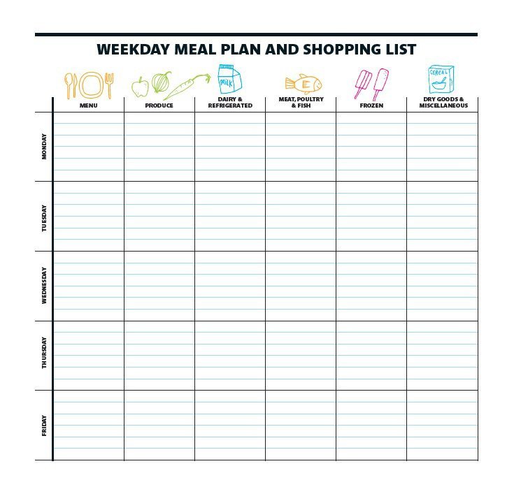 Meal Planning Calendar Template 40 Weekly Meal Planning Templates Template Lab