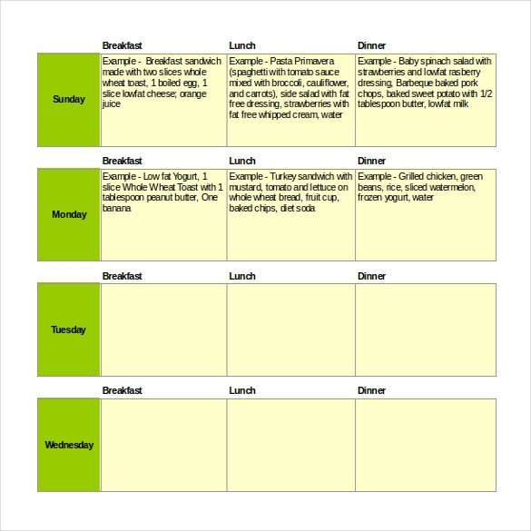 Meal Planning Template Excel 47 Menu Templates Free Excel Pdf Word Psd